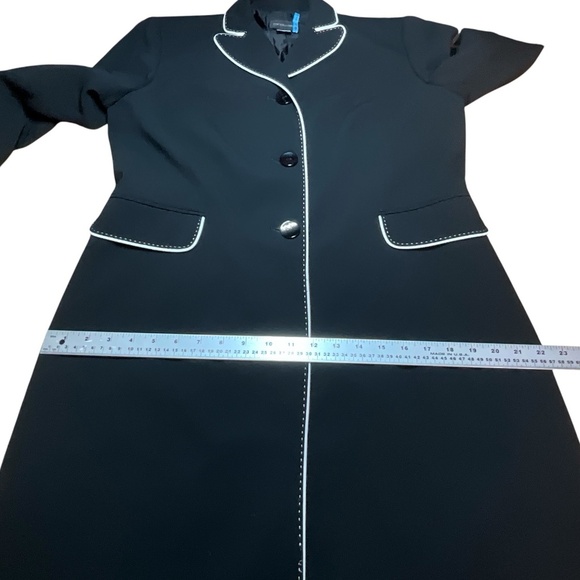 FOCUS 2000 Black Fully Lined Long Line Blazer / Jacket / Coat US Sz 12 - Picture 6 of 8